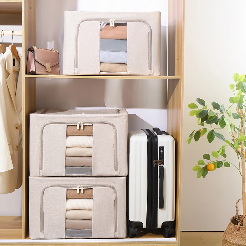 新品楼兰收纳箱家用布艺棉麻百纳箱大容量储物箱衣柜衣服收纳神器