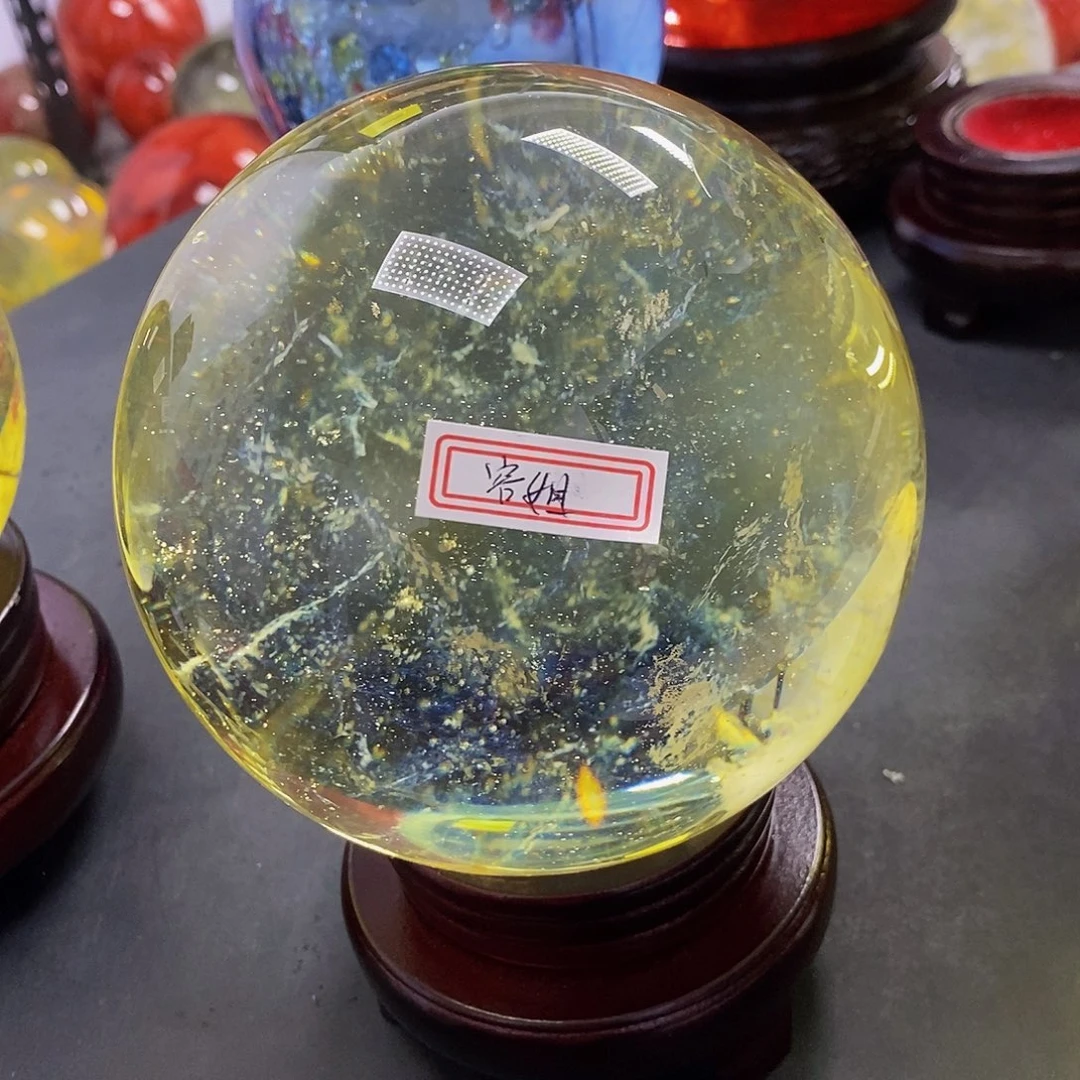 蓉***石材12.6厘米黄水摆件