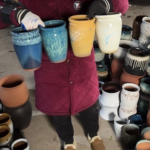 瑕疵四个盆子12口18高