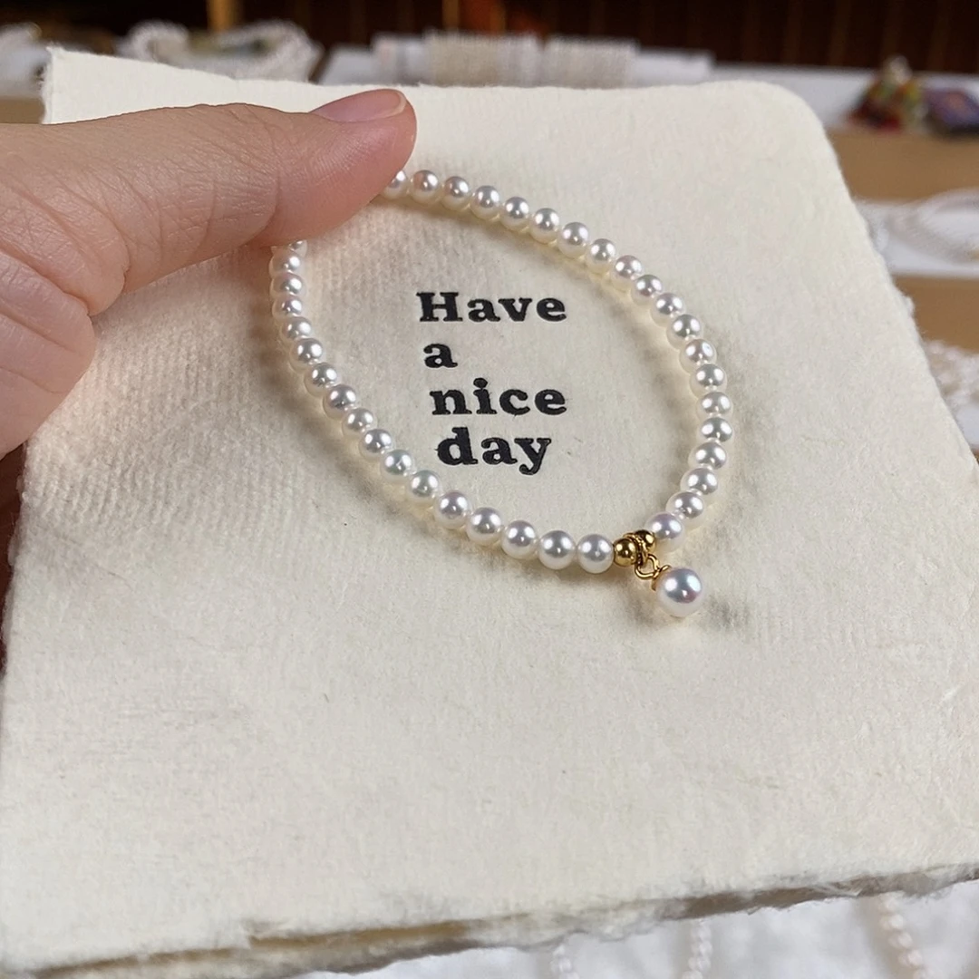 淡水珍珠银S925镶嵌手绳