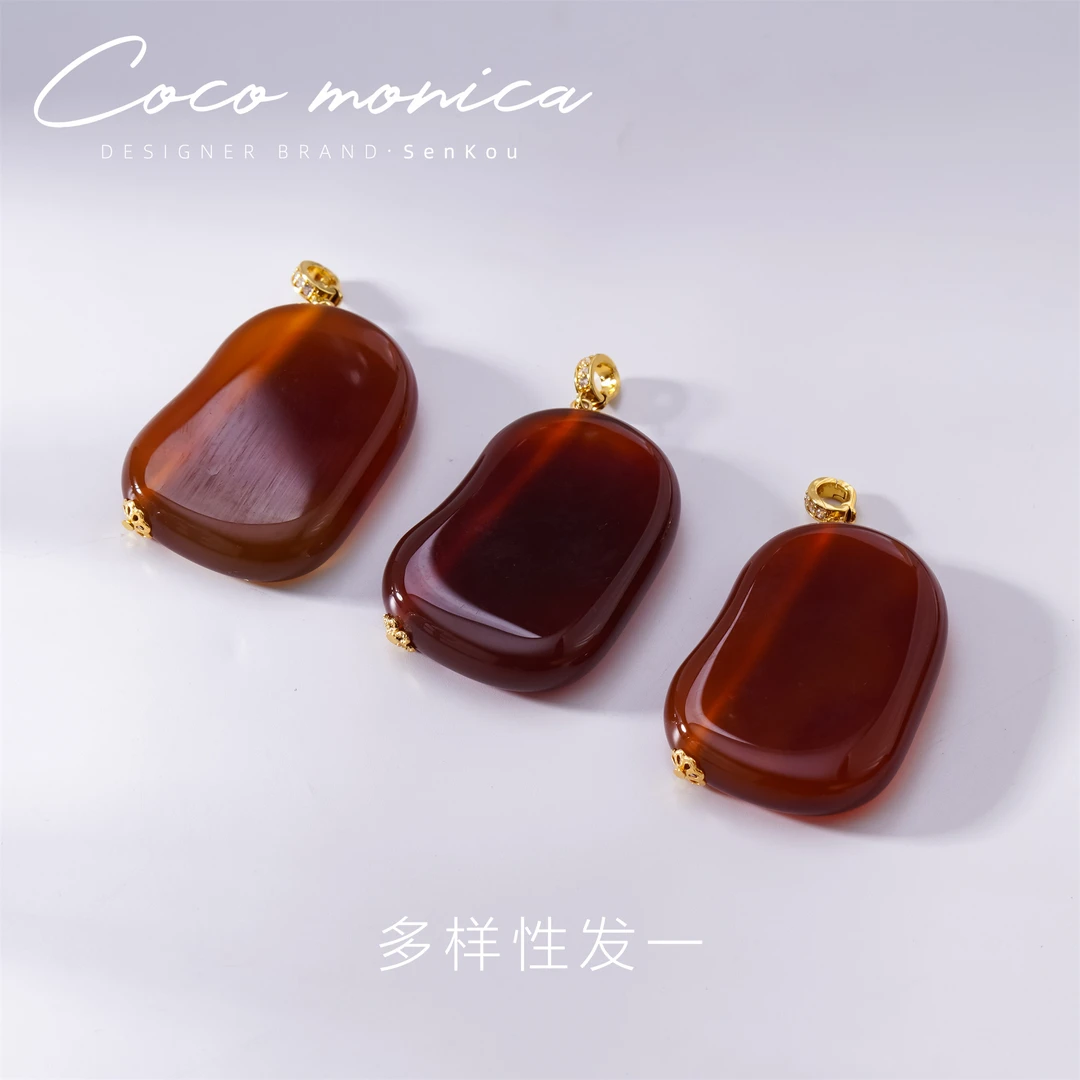 【小霞珠宝】玛瑙无事牌吊坠轻奢时尚百搭女款吊坠 AS128