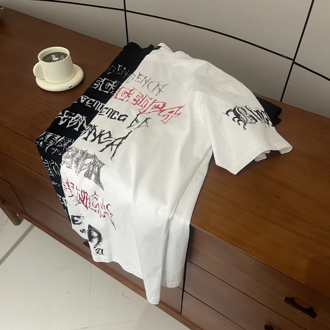 FUJIA STYLE新款韩版创意潮流字母撞色印花圆领T恤DH009