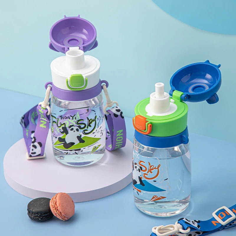 夏季儿童吸管杯卡通可爱便携式宝宝小学生水杯子防漏户外运动防摔