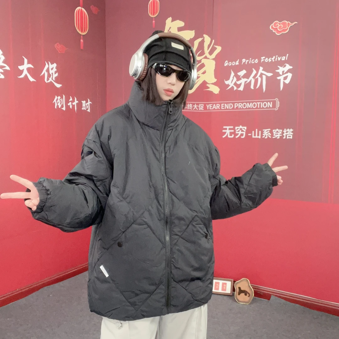 『清货』保暖短款潮流连帽时尚立领加厚宽松百搭外套 9967