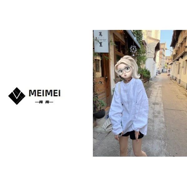 XMM.【慵懒风亚麻防晒衣 】时尚百搭潮流透气夏季休闲宽松-MM669898