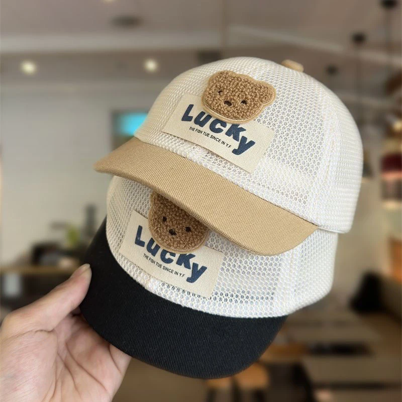 韩系短檐宝宝鸭舌帽夏季网眼防晒太阳帽婴幼儿遮阳帽男女童棒球帽