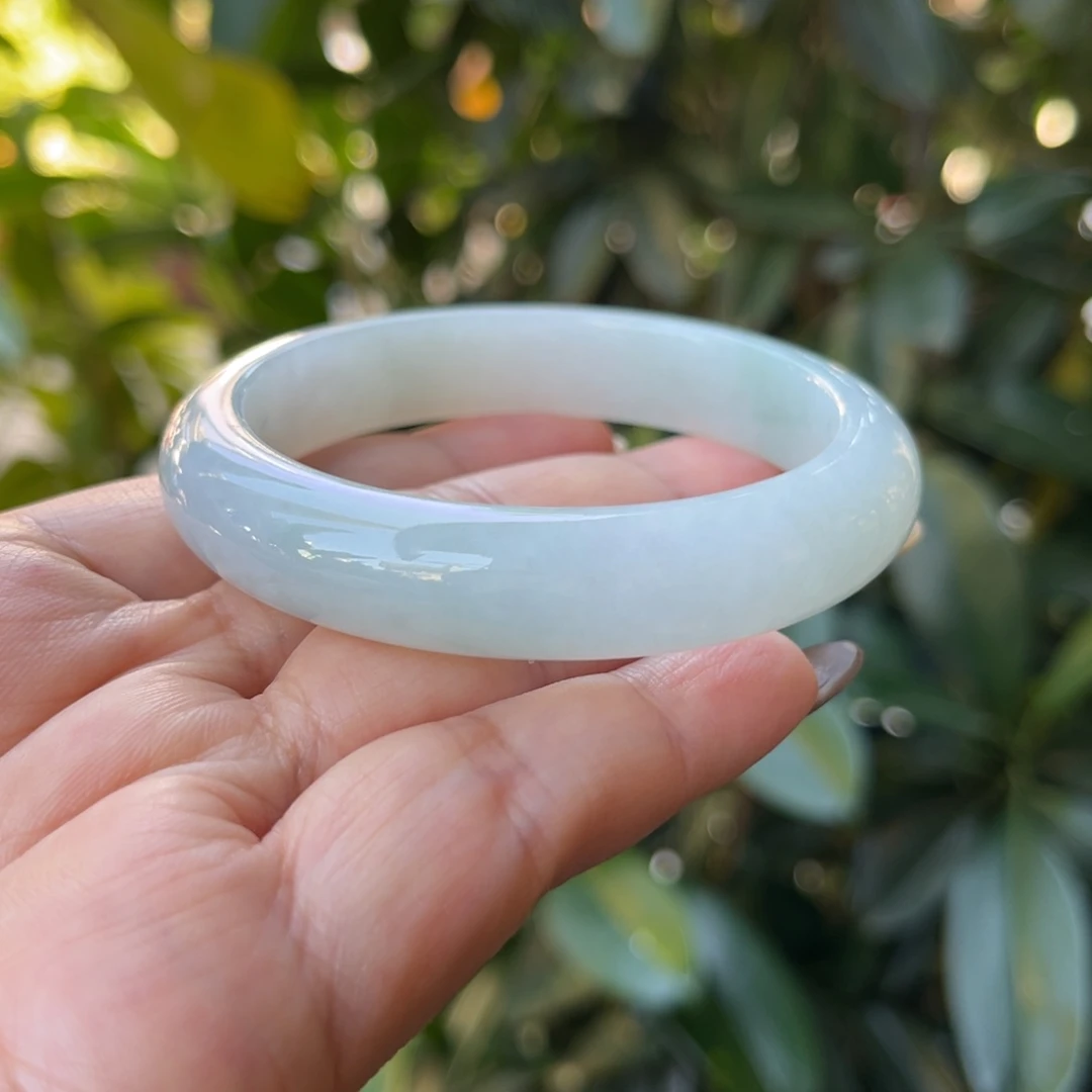 翡翠未镶嵌手镯55.5正圈