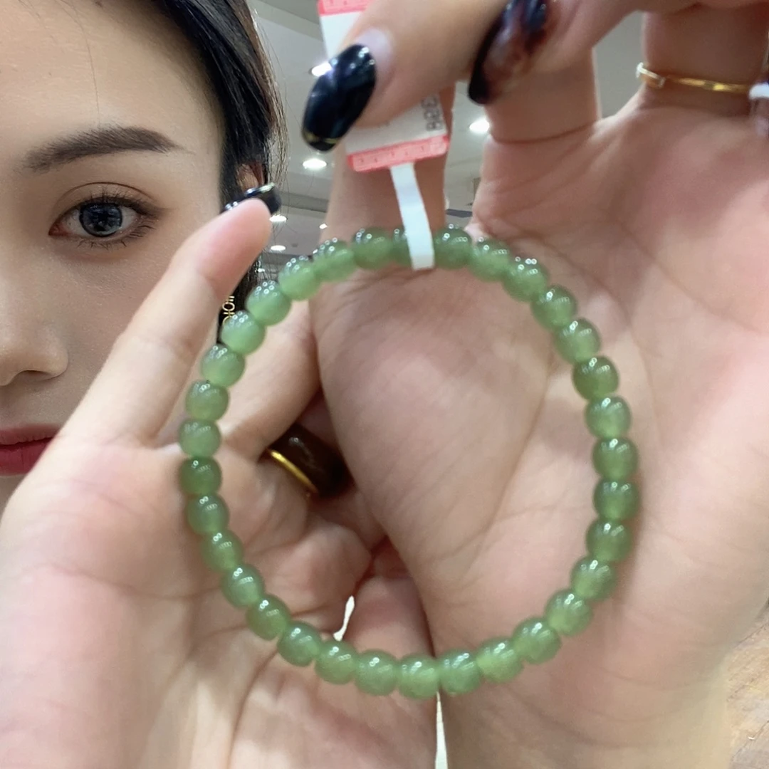 和田玉手串晴水未镶嵌