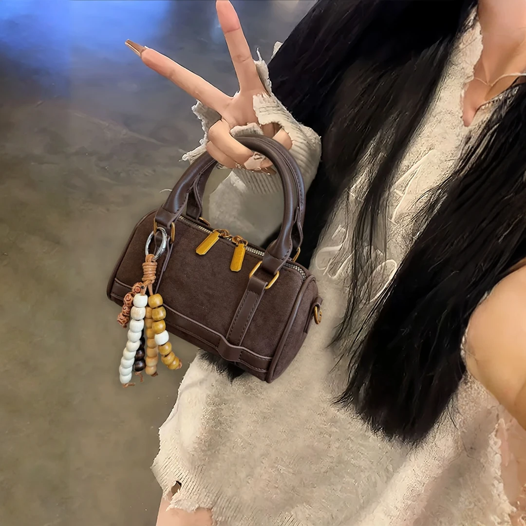 BIOSSANCE复古磨砂包包女2025秋冬季新款百搭斜挎包超火手提枕头