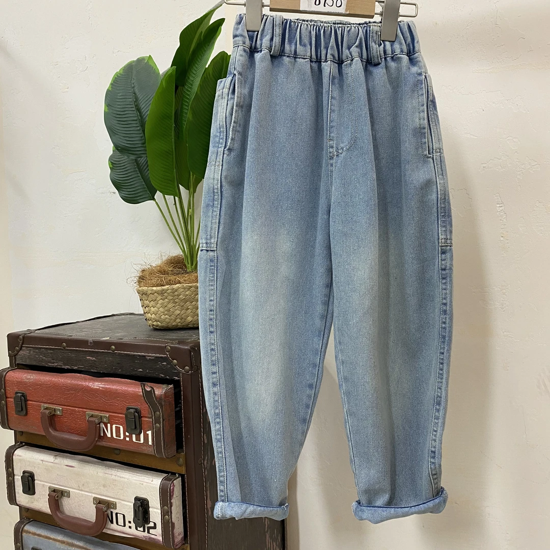 541707男童春装2025年新款春秋款牛仔裤运动痞帅潮