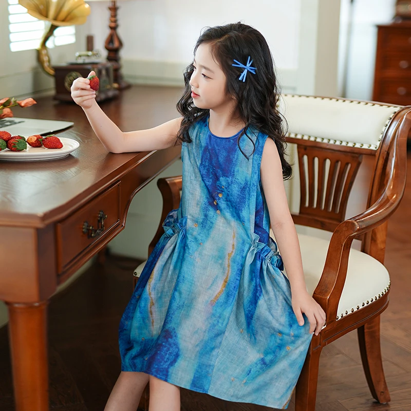 MK&UR.BV女童夏季漂亮连衣裙2025新款高级感女孩绝美洋气公主裙子