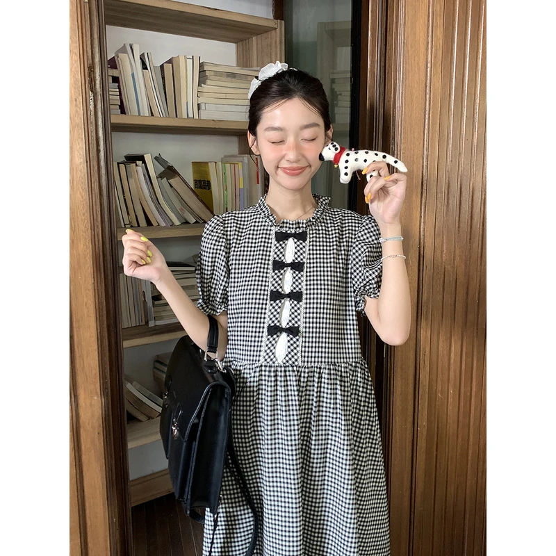 Jiang jam/姜姜姜酱复古少女镂空设计感连衣裙