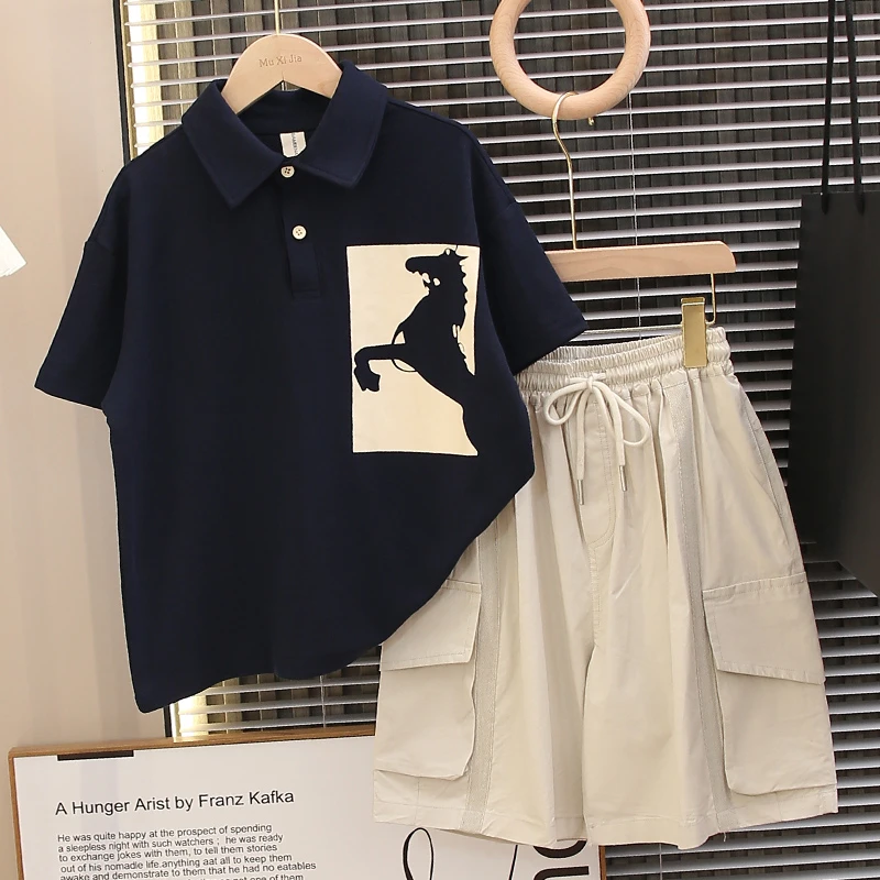 【欢欢优选】新款2025男童夏季半袖宽松帅气短袖POLO衫潮上衣072