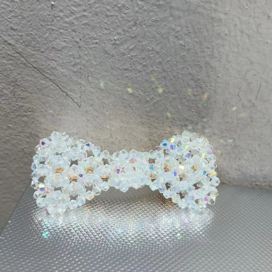 荔枝色水水蝴蝶结发夹Y262