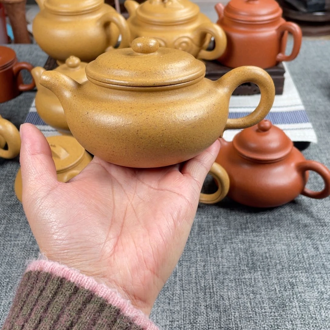 紫砂茶壶黄金段仿古全手30目248c