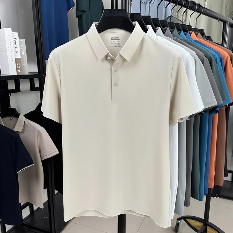 夏季新款中青年无痕丝滑柔顺舒适品质POLO衫