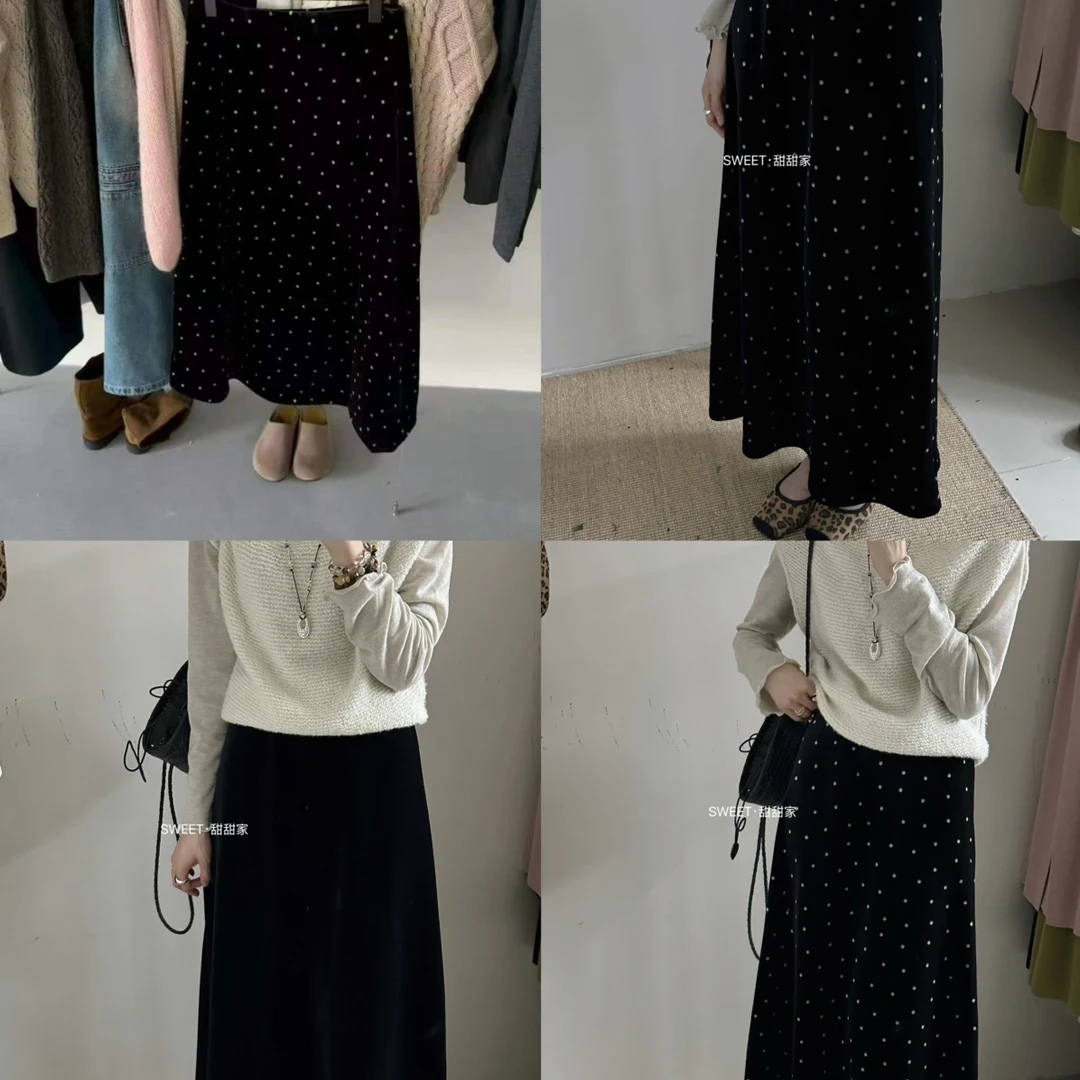 金丝绒加厚韩版裙显瘦半身裙3302