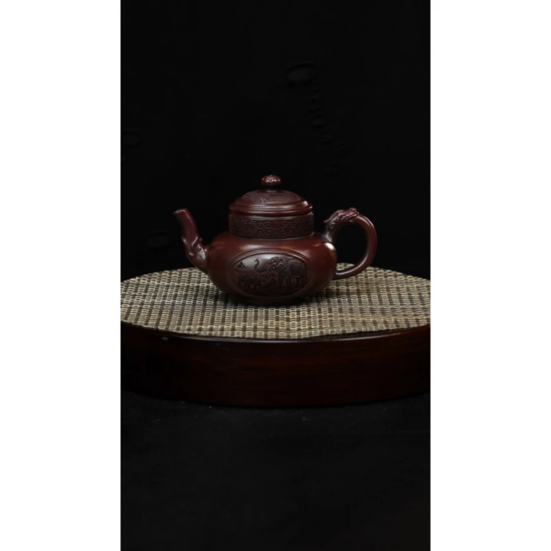 宜兴紫砂  宫灯 铁血红砂 高运h313