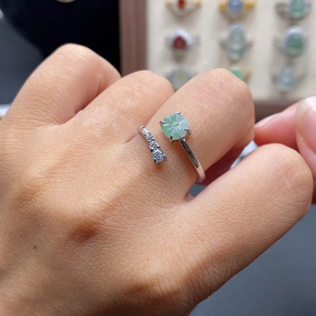 翡翠银S925镶嵌戒指