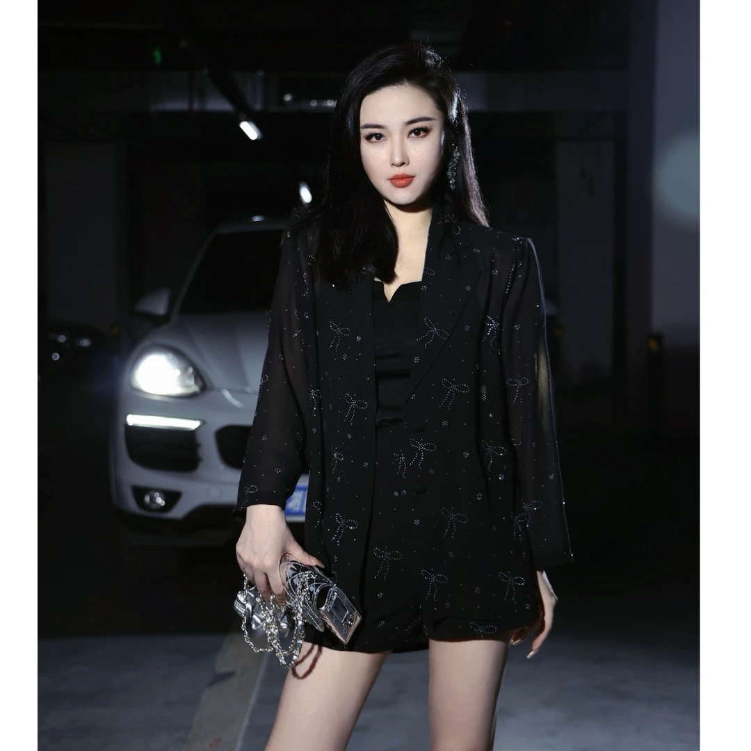 【两件套】重工防晒夏季新款气质套装系带显瘦时尚轻奢