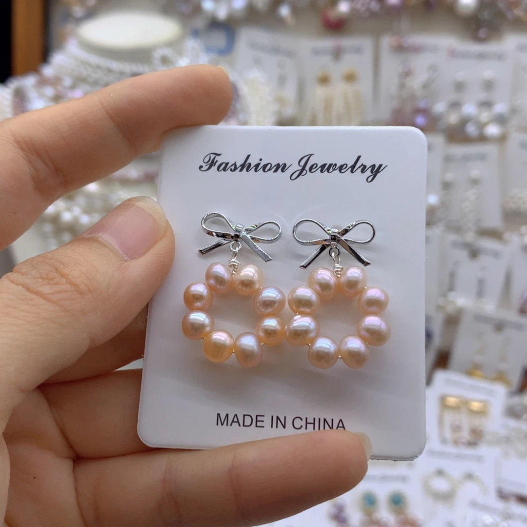 合金淡水珍珠耳饰项链