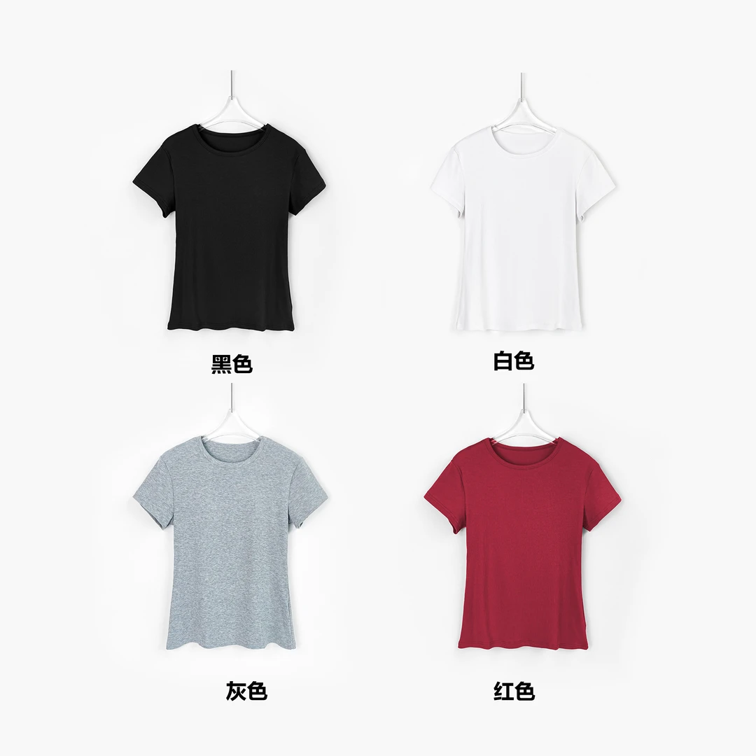 Q“7色螺纹圆领显瘦短袖” 简约百搭T恤 YT2541