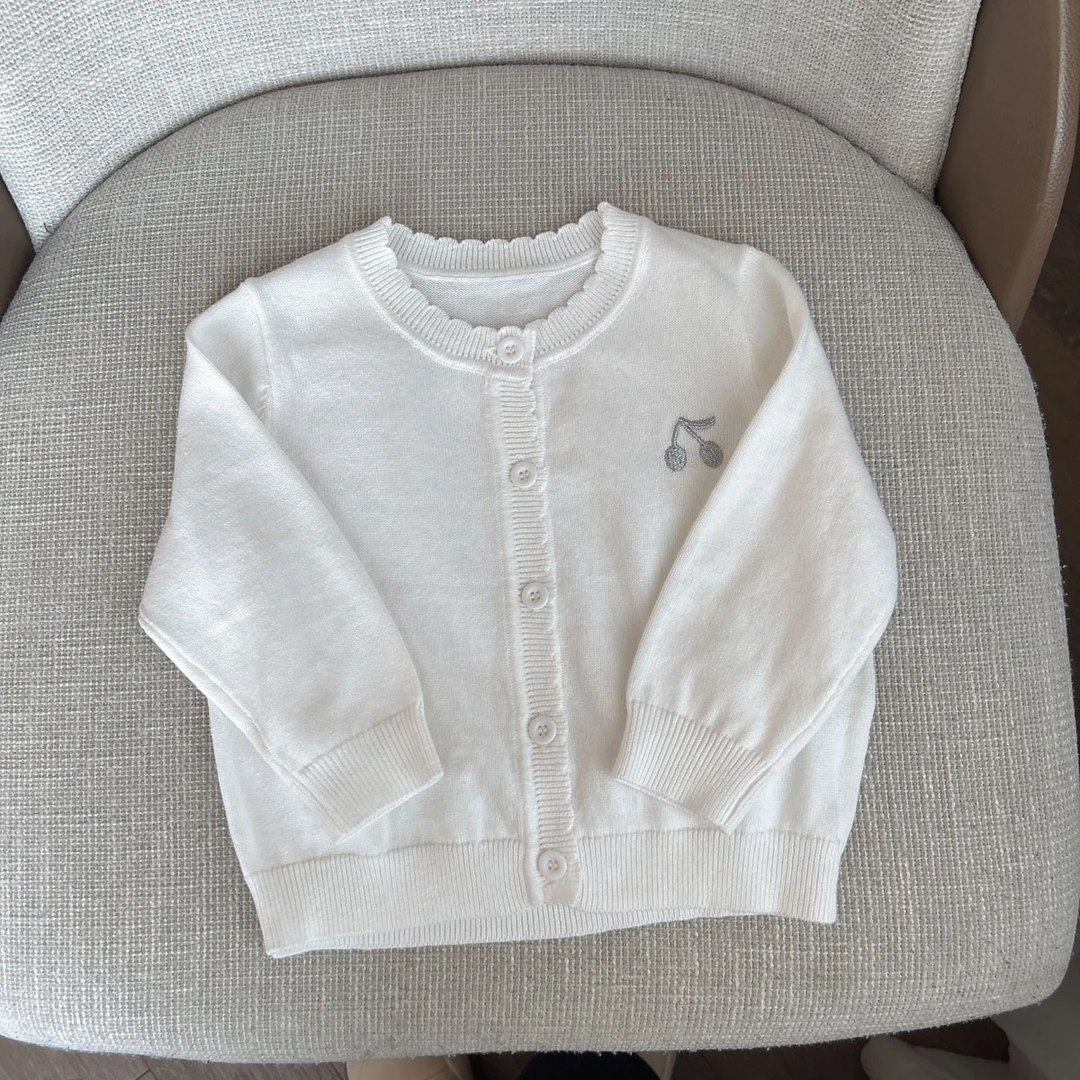 【棉纱针织薄衫 小乐妈咪】婴儿开衫女宝宝外套毛衣儿童针织衫B21