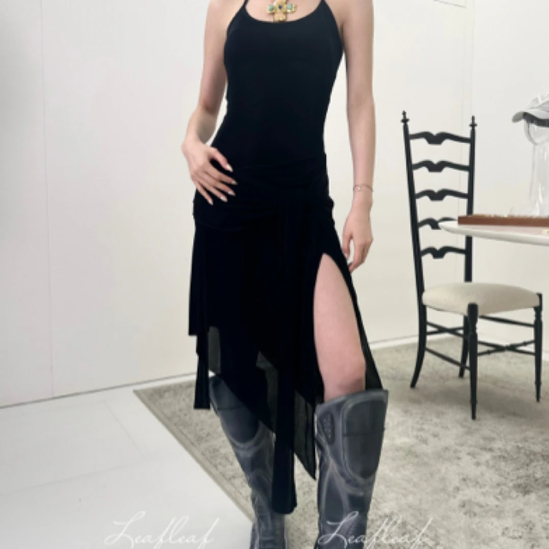 Sultry Virgin 打结垂坠不规则吊带裙 LEAFLEAF设计师品牌