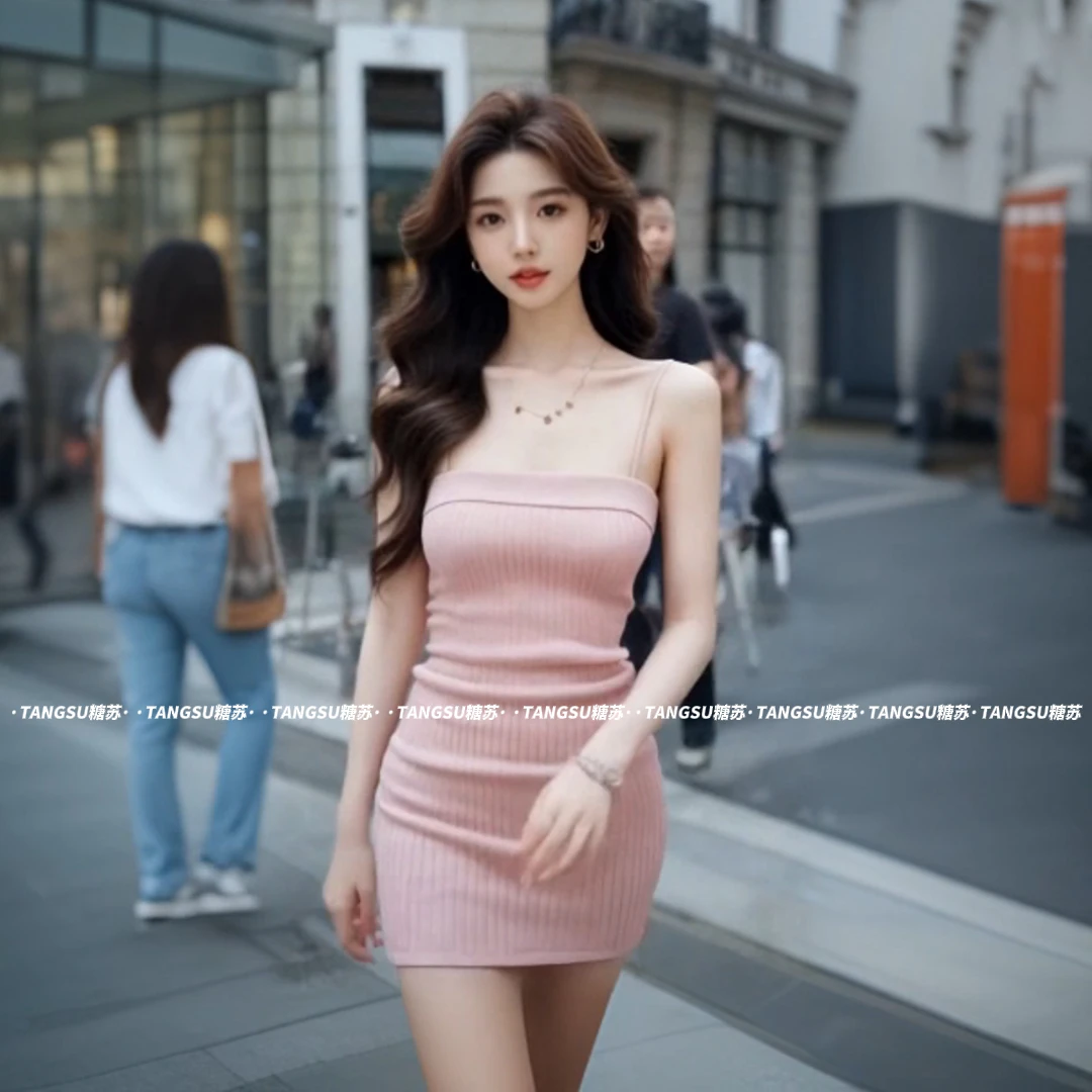 吊带连衣裙2025新款女修身内搭打底小个子短款性感纯欲夜店包臀裙