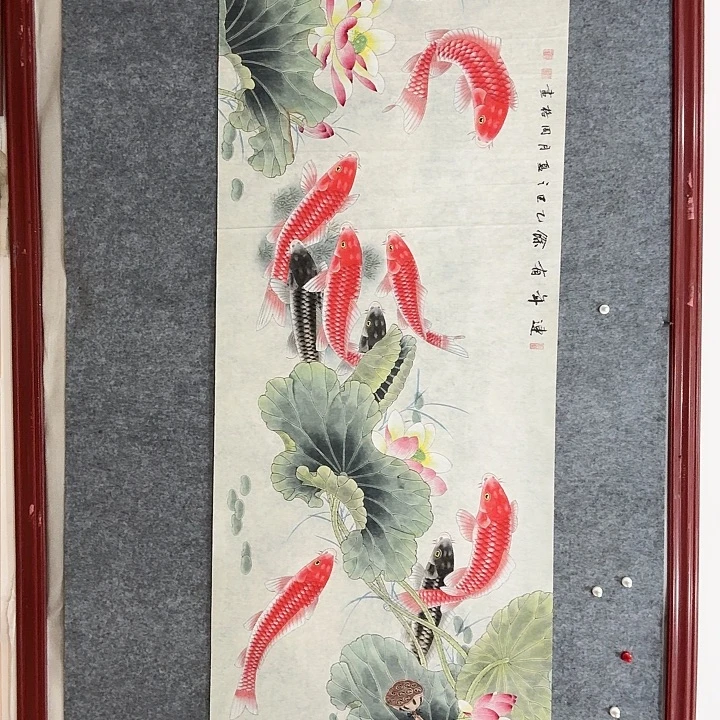 国画手绘国画连年有余