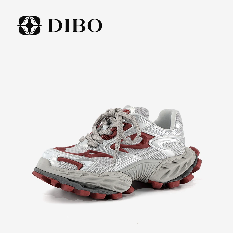 DIBO碲铂 鲨鱼鞋系列 强抓地力网面休闲鞋拼色运动女鞋25176249
