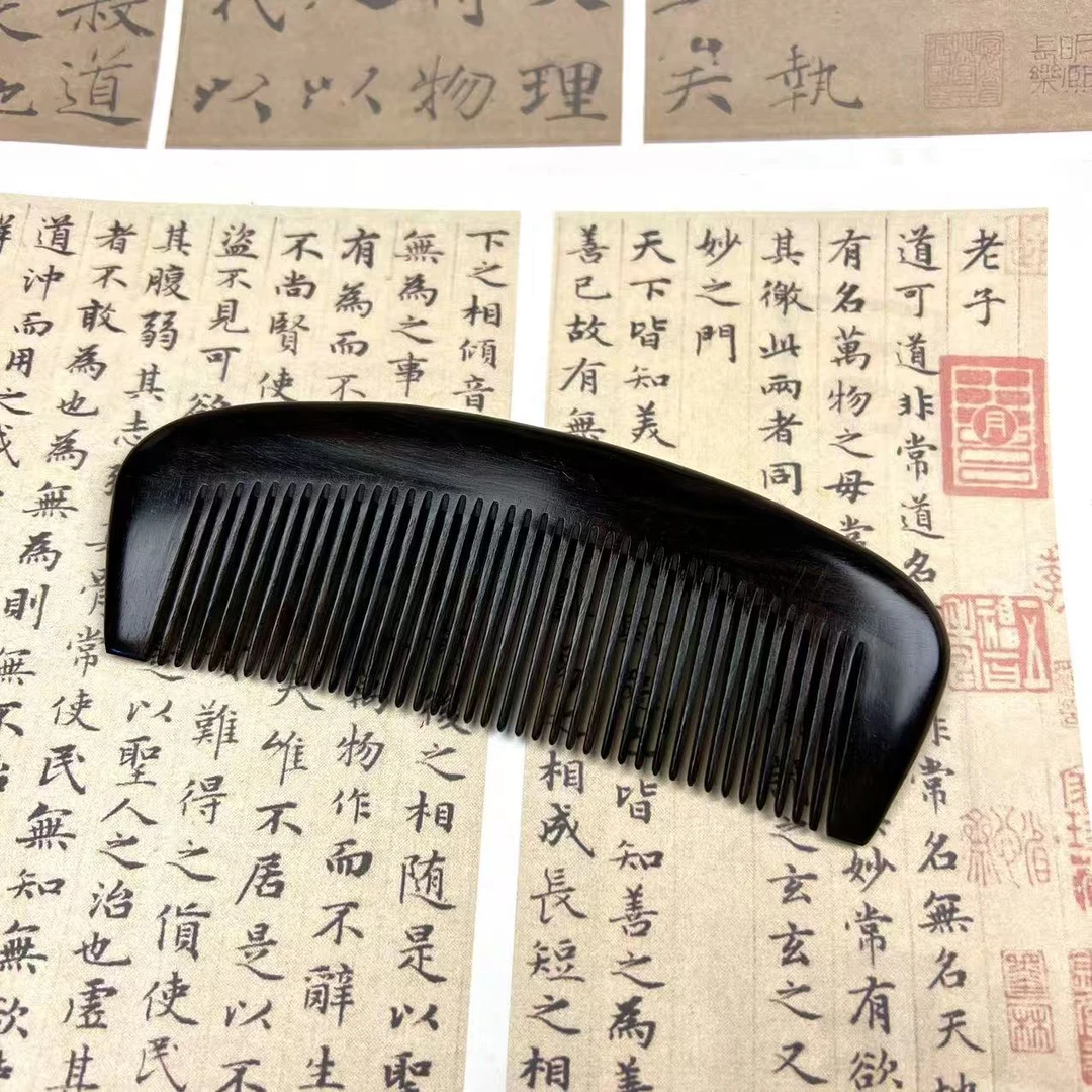 紫光檀大月梳密齿便携家用木梳子齿梳
