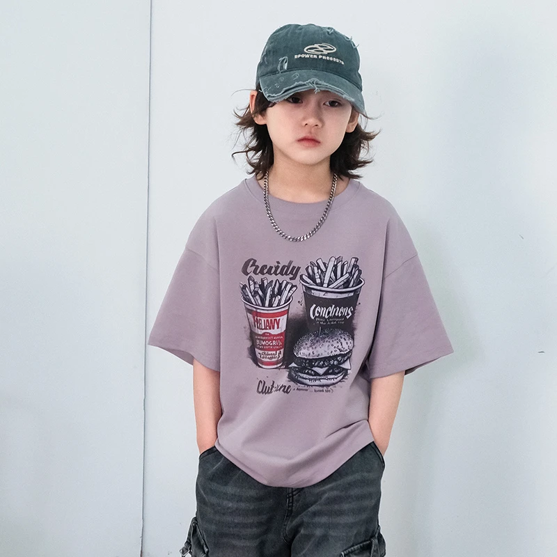 童装男童短袖t恤夏装2025新款男孩夏季上衣儿童休闲夏款中大童潮t