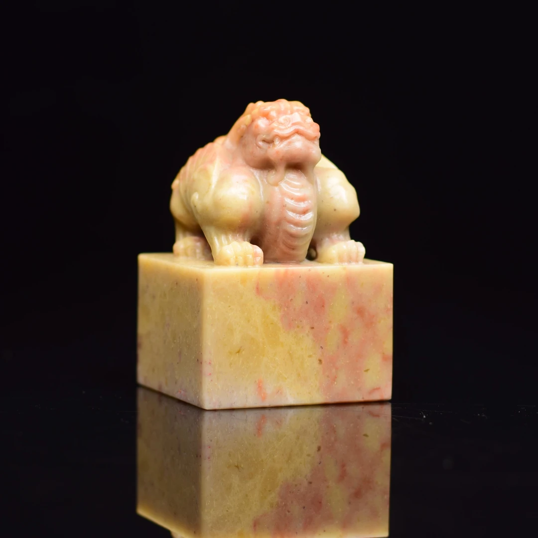 寿山牛蛋石瑞兽钮印章10