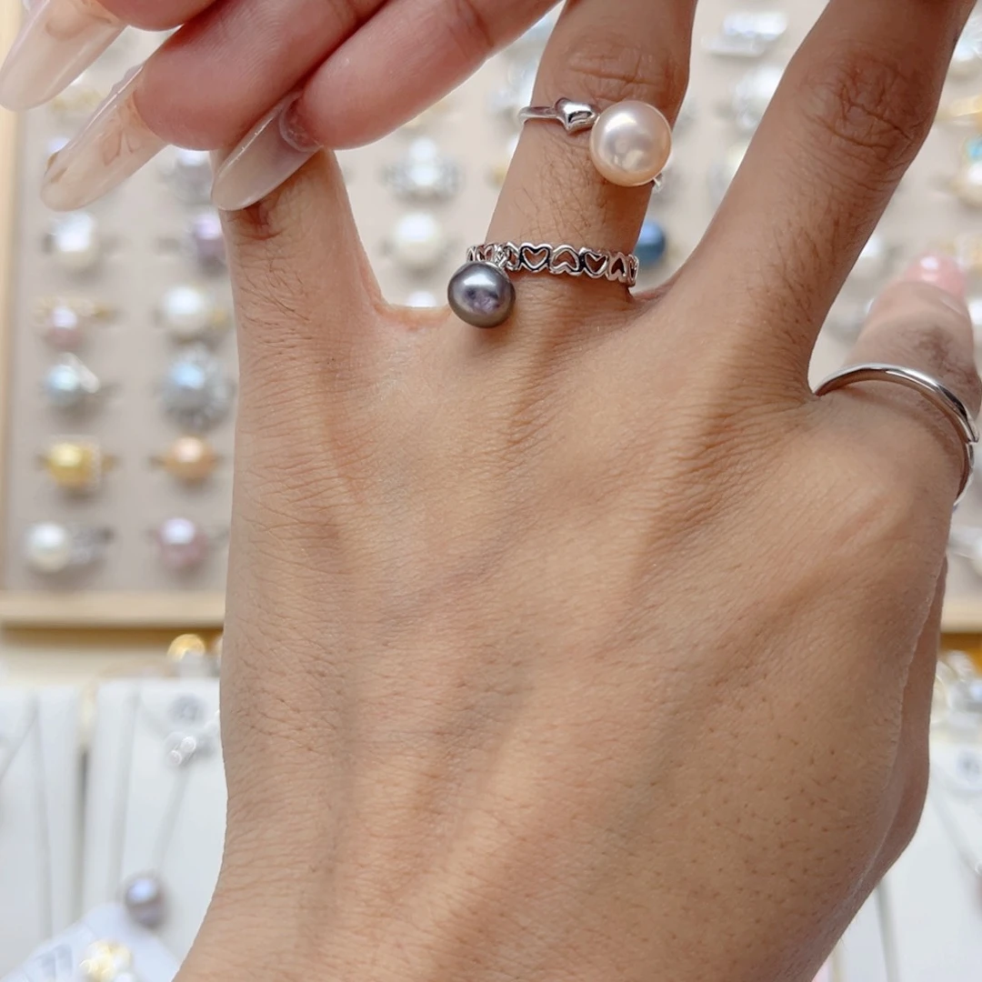 戒指合金淡水珍珠小*