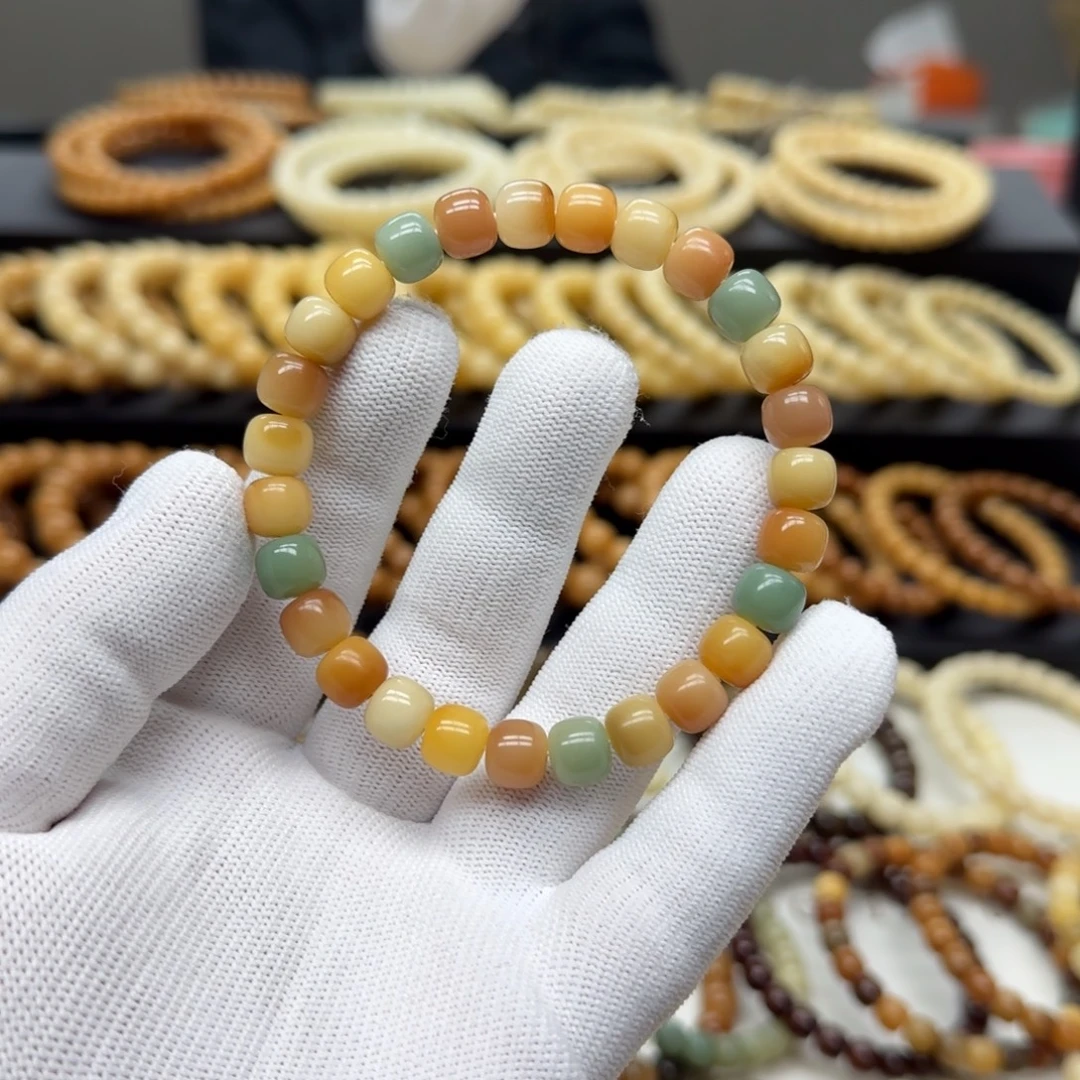 手串菩提根/象牙果8×9 5年 花皮多宝 鬼工