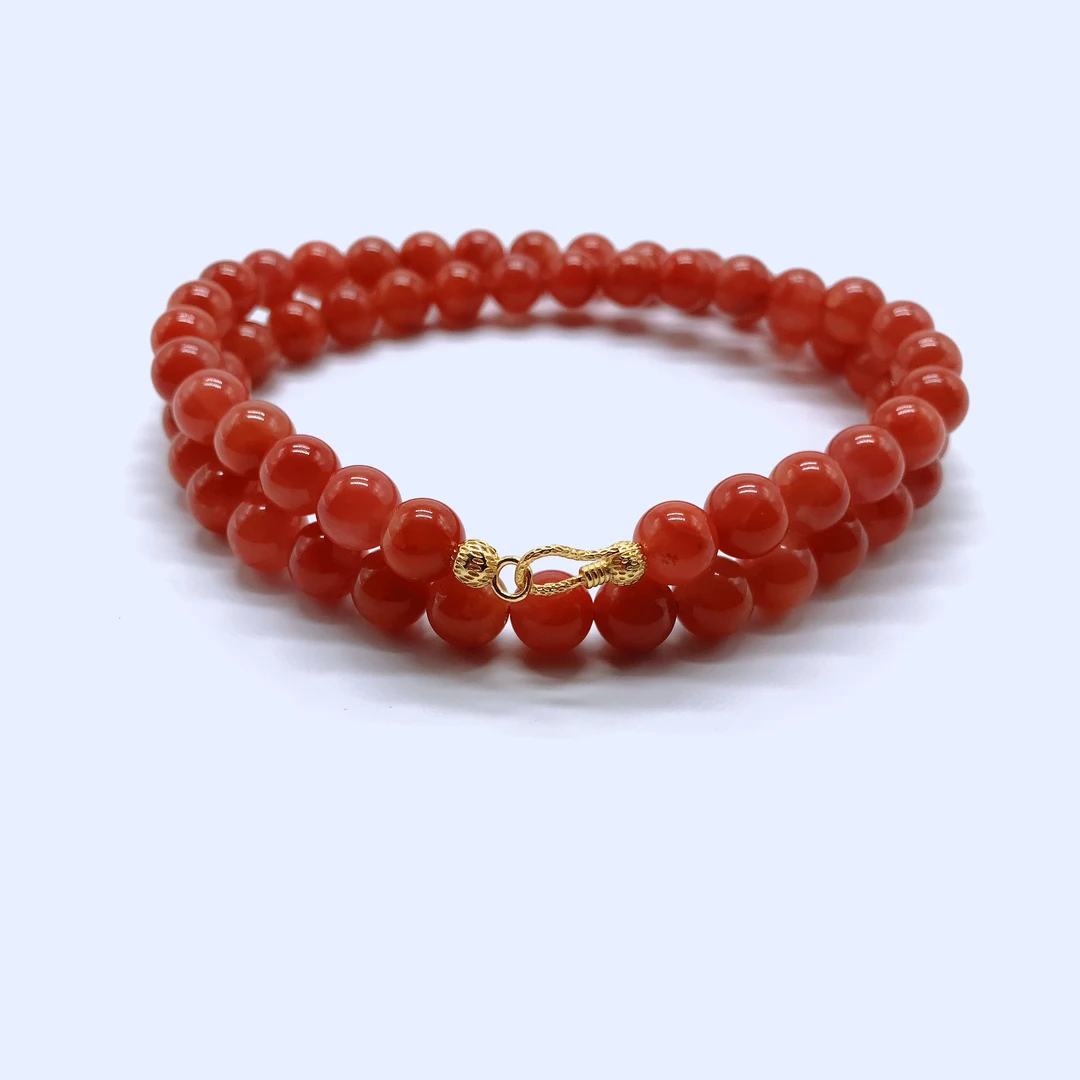 【小雪】南红四川瓦西精美时尚赤焰红气质女神链8mm