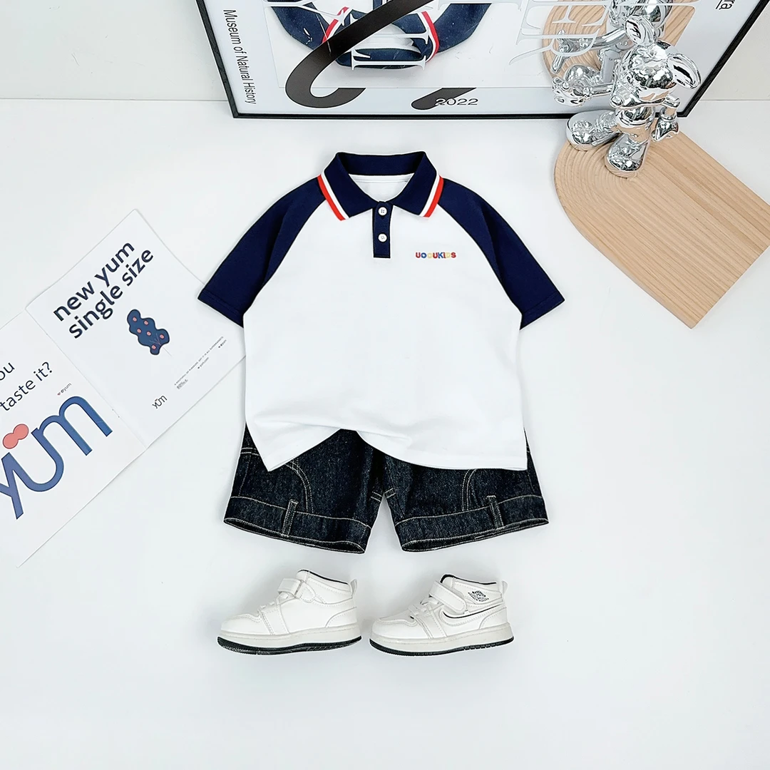 儿童夏装短袖POLO衫男童T恤薄款2025新款 BDX25901 悠悠童话童装