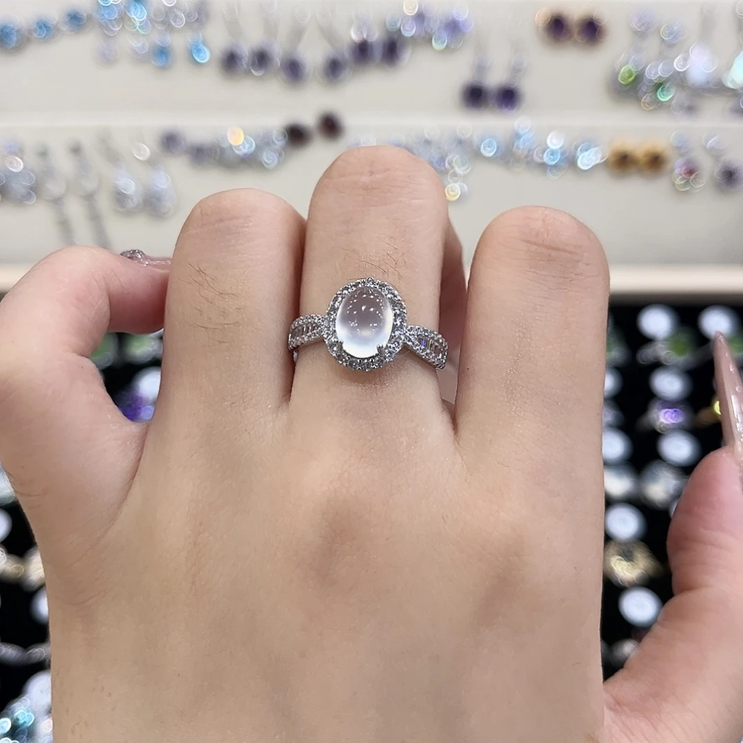 一***塔岫玉银S925镶嵌戒指