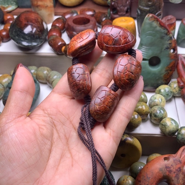 岫岩河磨玉（透闪石质玉）手链未镶嵌陶*