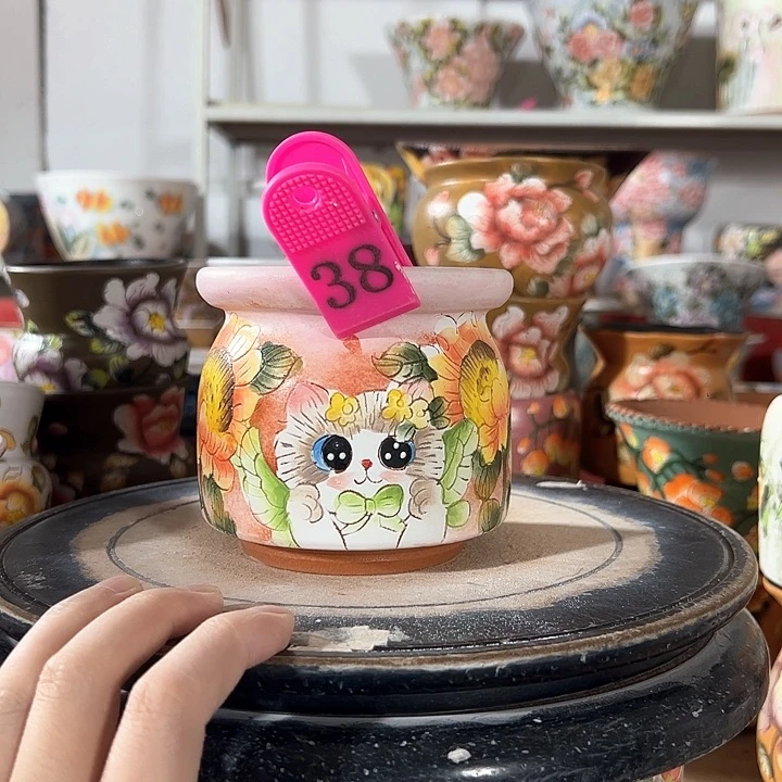 景德镇陶瓷手绘花盆