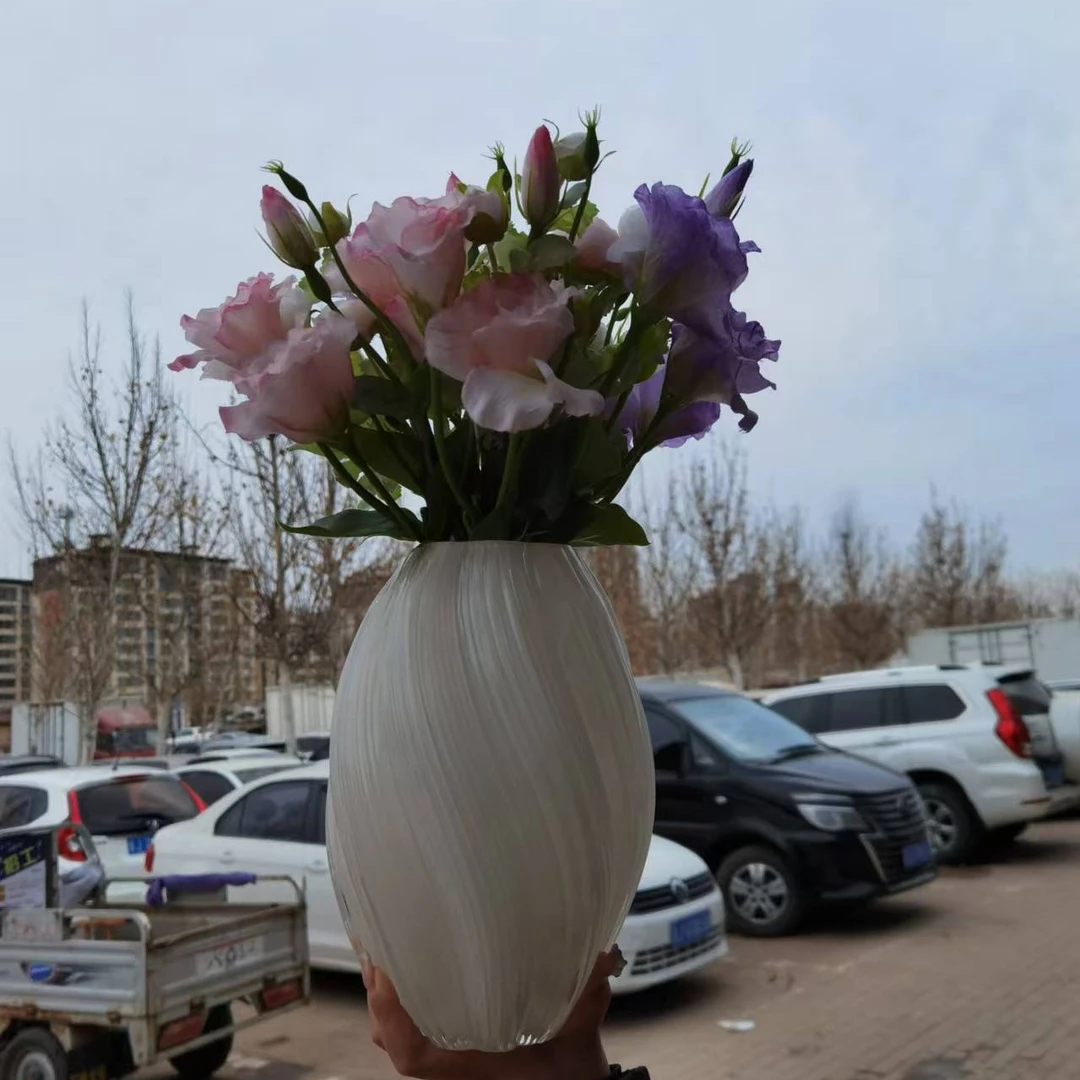 出口品质云雾状麦芽糖米白色花瓶 水培玫瑰百合花瓶