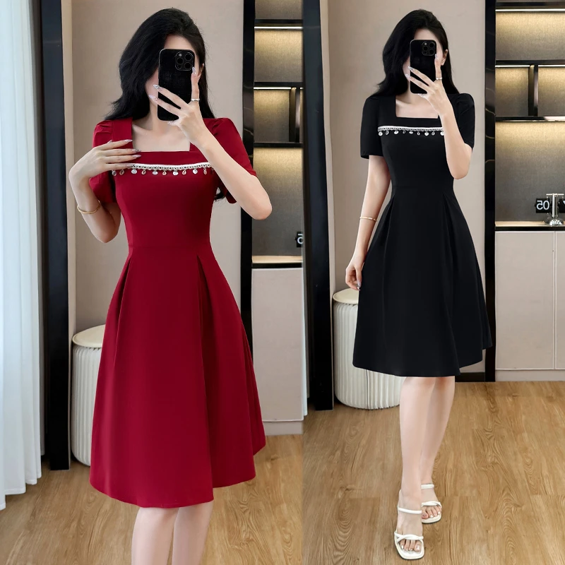 高档赫本风大码女装2025夏季新款法式气质时尚显瘦贝壳绝美连衣裙