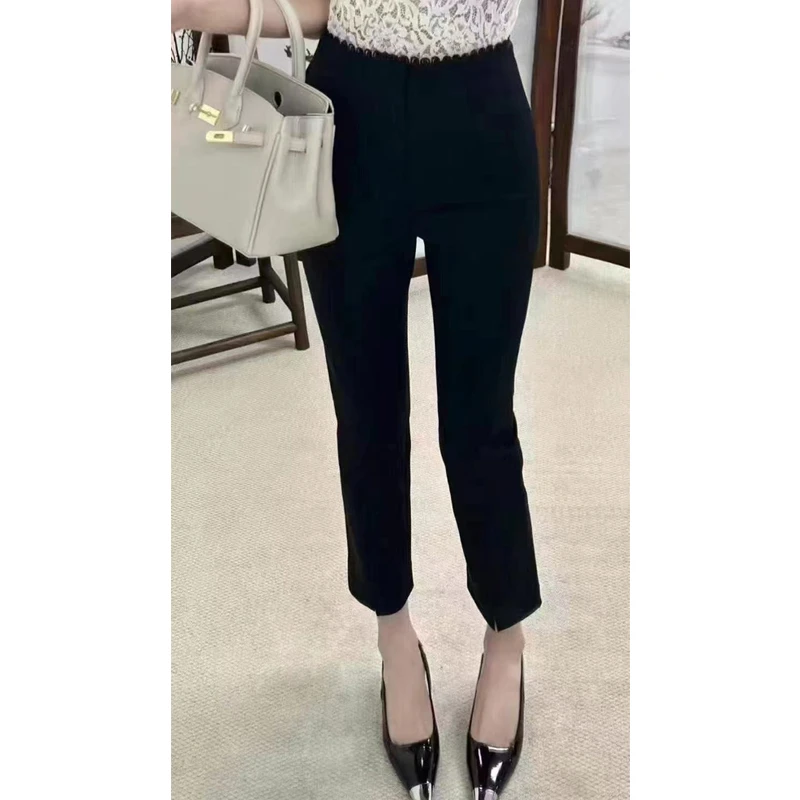 《传奇美腿裤》JING春款58065直筒休闲裤女装瘦九分裤高腰气质西裤