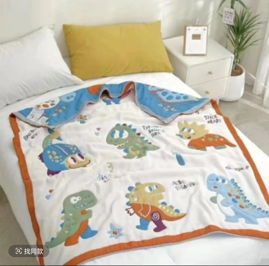 【恐龙世界】120cm x150cm 四季多功能云朵纱泡芙被