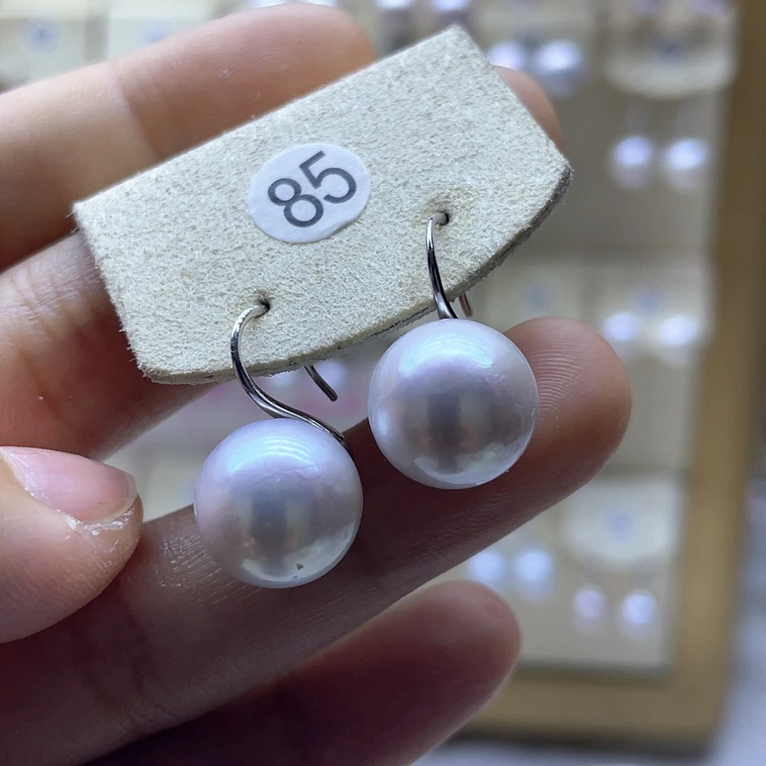 银S925镶嵌淡水珍珠耳饰