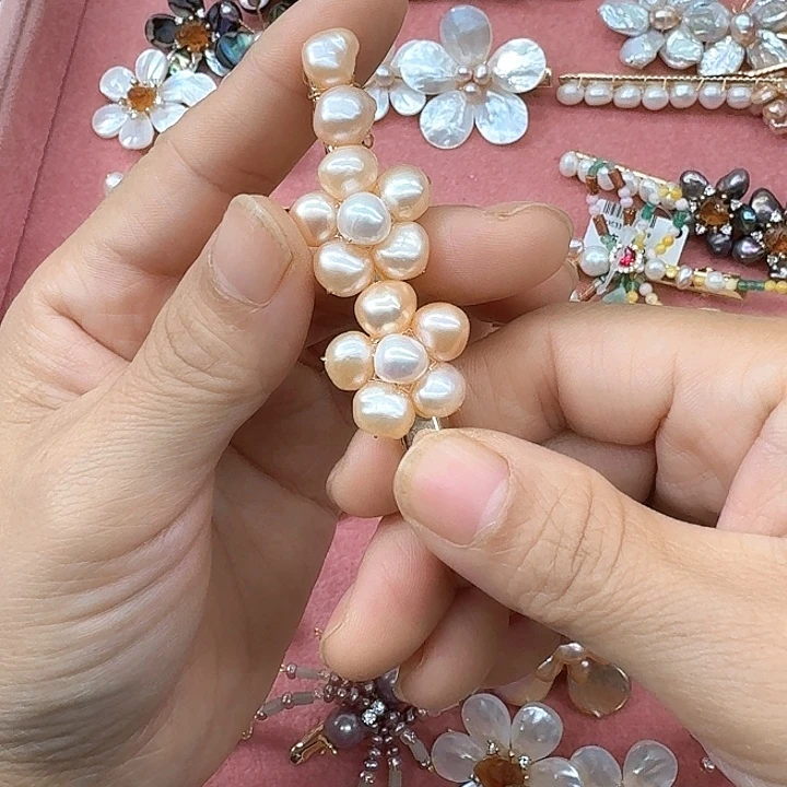 淡水珍珠发饰未镶嵌