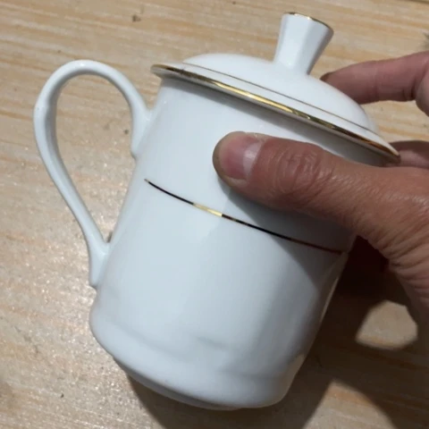 碟景德镇陶瓷办公杯金镶玉果高岭土