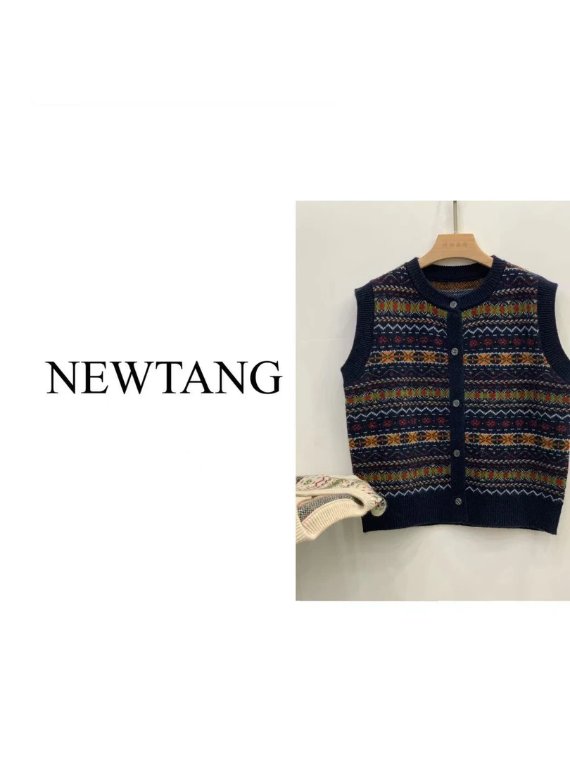 【复古碎花马甲】高级感百搭韩系简约马甲针织新款