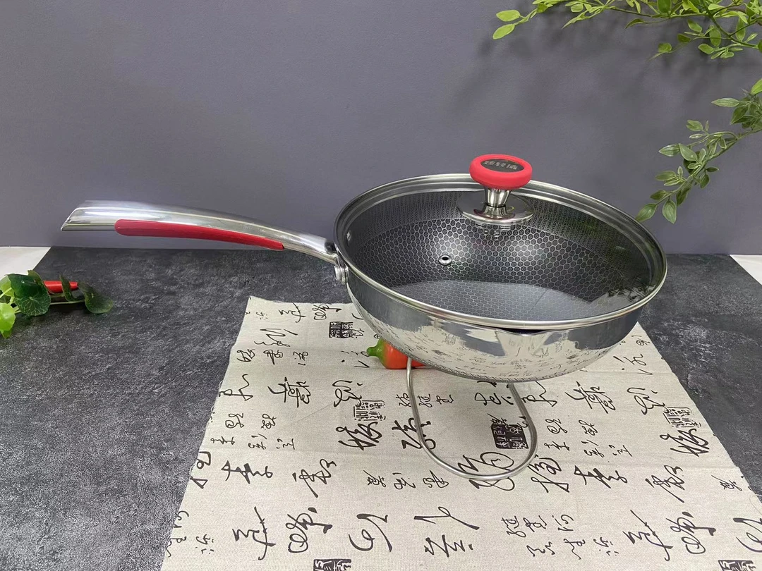 【胖哥粉丝专属】316L国产不锈钢双面小炒锅24小资锅不粘锅 CG